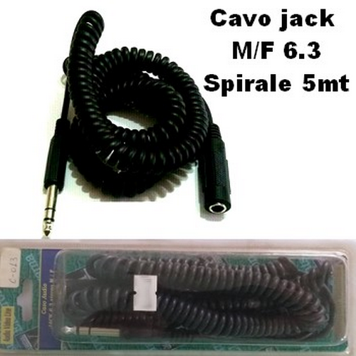 cavo jack M/F 6.3 spirale 5mt